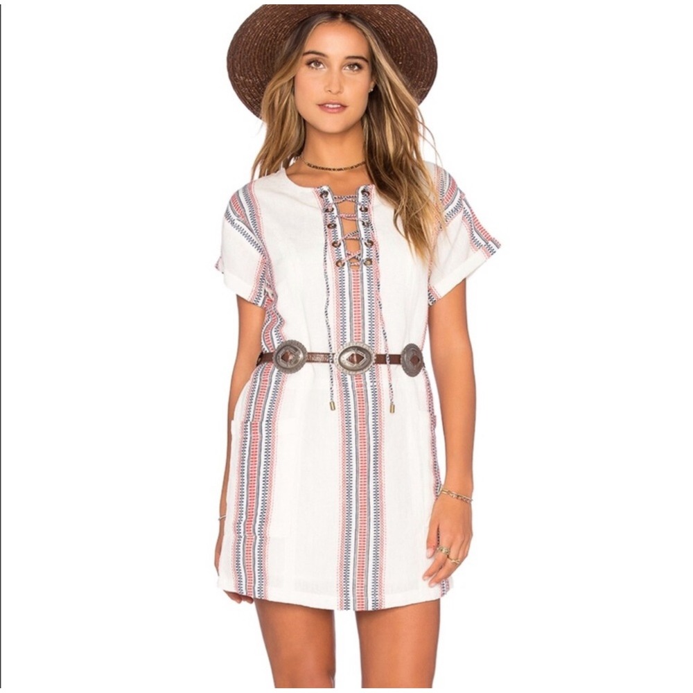 Tularosa Warren Tunic Shift Cream Dress Beatnik Stripe
LaceUp Front Grommets‎ XS